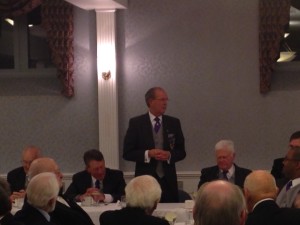 The Senior Grand Warden Thomas A. Rorrie thanking all of the Brethren in attendance for coming to support him.